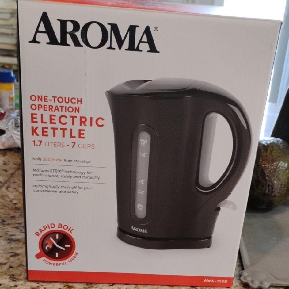Aroma Home Black Electric Kettle - One-Touch Rapid Boil